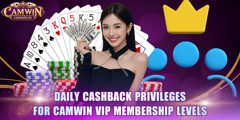 Daily cashback privileges for CAMWIN VIP membership levels