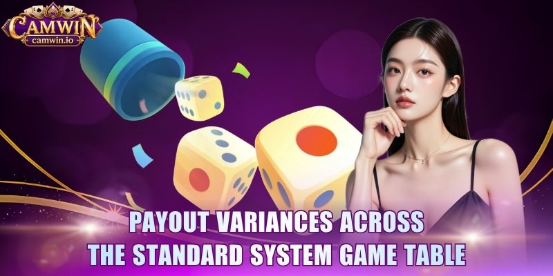 Payout variances across the standard system game table